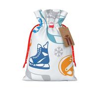 Hockey Elements - Bolsas reutilizables con estampado creativo con cordón para regalo, regalos de fiesta, vacaciones, cumpleaños, bolsas ecológicas