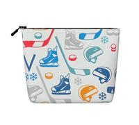 Hockey Elements Creative Patterned - Bolsa de maquillaje de viaje versátil, ideal para rutinas diarias y viajes de negocios, Black, Talla única, Neceser
