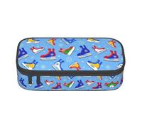 Hockey Elements - Estuche para lápices con estampado creativo, estuche de gran capacidad, bolsa de maquillaje multiusos con cremallera, Black, Talla única, Neceser