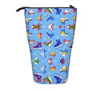 Hockey Elements - Estuche telescópico para lápices con estampado creativo, de pie, papelería, maquillaje, estuche de almacenamiento, Black, Talla única