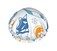 Hockey Elements - Gorro de ducha con estampado creativo para mujer, gorro de ducha ajustable, elegante, grande, impermeable