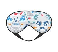 Hockey Elements - Máscara de ojos opaca suave de doble cara con patrón creativo para dormir por la noche