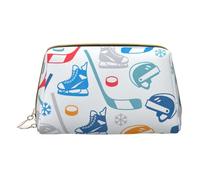 Hockey Elements Neceser Creativo Estampado Bolsa de Viaje Bolsa de Viaje Portátil Organizador de Cosméticos para Mujer Viaje Blanco Talla Única, Blanco, talla única