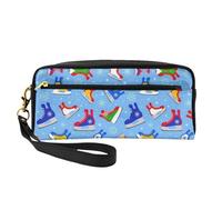 Hockey Elements - Neceser pequeño de piel con estampado creativo - Organizador de accesorios cosméticos reutilizable, bolsa de aseo de viaje