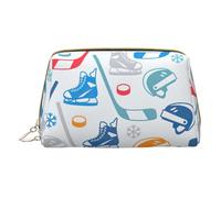 Hockey Elements - Organizador de maquillaje con patrón creativo, bolsa de aseo de viaje para cosméticos, cuidado de la piel, accesorios, White, Talla única, Neceser