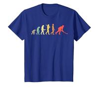 Hockey Evolución Retro Regalo para Jugadores De Hockey Camiseta, Niños, Azul Real, 12 años
