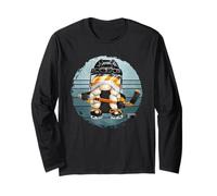 Hockey Girl For Women Winter Sports Vintage Ice Hockey GNOME Manga Larga
