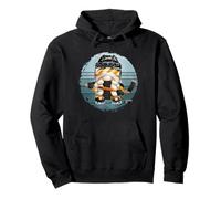 Hockey Girl For Women Winter Sports Vintage Ice Hockey GNOME Sudadera con Capucha