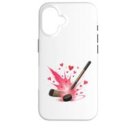 Hockey Love Heart Slap Shot Carcasa para iPhone 16