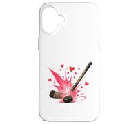 Hockey Love Heart Slap Shot Carcasa para iPhone 16 Plus