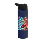 Hockey Player Boys Kids Splash Hockey Goteo Helado Stainless Steel Insulated Water Bottle