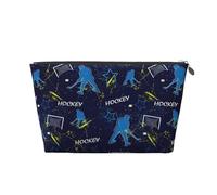 hockey players blue cool - Bolsa de maquillaje para mujer, bolsa de maquillaje de piel, bolsa de maquillaje para mujeres, bolsa de maquillaje, plateado, Una talla