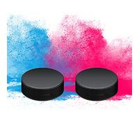 Hockey Puck Gender Reveal Party - Exploding Pink and Blue Ice Hockey Pucks Boy or Girl Gender Reveal Party Supplies (2 Pack)