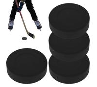 Hockey Pucks - Training Puck | 4-Pack Floor Hockey Pucks For Kids & Youth, Official Mini Regulation Size Ice Hockeyes Training Gear For Practicing, Durable PVC Rubber For Stable Accurate Shots