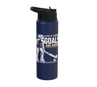 Hockey sobre césped, niñas mujeres | La vida se trata de objetivos, hockey sobre césped Stainless Steel Insulated Water Bottle