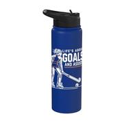 Hockey sobre césped, niñas mujeres | La vida se trata de objetivos, hockey sobre césped Stainless Steel Insulated Water Bottle
