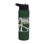 Hockey sobre césped, niñas mujeres | La vida se trata de objetivos, hockey sobre césped Stainless Steel Insulated Water Bottle
