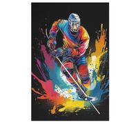 Hockey sobre Hielo 1000 Piezas Rompecabezas De Madera,Rompecabezas Set,Puzzles Juegos Set,Puzzle Juegos,Juegos De Habilidad,Navidad Niños Y Adultos Juegos （78×53cm）