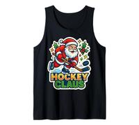 Hockey sobre Hielo Claus Santa Feliz Navidad Divertido Jugador Amante Camiseta sin Mangas