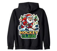 Hockey sobre Hielo Claus Santa Feliz Navidad Divertido Jugador Amante Sudadera con Capucha