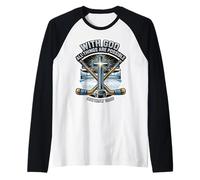 Hockey sobre Hielo con Dios Todas Las Cosas Son posibles Mateo 19:26 Camiseta Manga Raglan