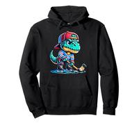 Hockey sobre Hielo Dinosaurio Jugador Cool Sudadera con Capucha