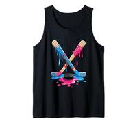 Hockey Sticks Ice Cream Sprinkle Drip Sport Boy Youth Player Camiseta sin Mangas