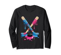 Hockey Sticks Ice Cream Sprinkle Drip Sport Boy Youth Player Manga Larga