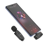 HOCO L15 - Crystal Lavalier Micrófono Digital Inalámbrico, con Enchufe Tipo-C, Tiempo de uso: Hasta 6 horas, Compatible con Huawei Xiaomi OnePlus Oppo - Negro