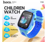 HOCO-reloj inteligente Y100 para niños, dispositivo con función de llamada, pantalla táctil HD de 1,44 pulgadas, Tarjeta SIM 2G, LBS, rastreador de ubicación Pink 1