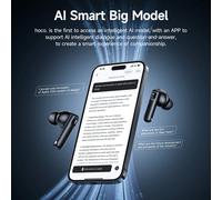 HOCO Smart AI traducción inalámbrica ANC ENC auriculares con cancelación de ruido Bluetooth 5,4 música deportes auriculares estéreo HiFi con 4 micrófonos Metal Gray