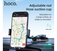 HOCO-Soporte de teléfono para parabrisas de consola central de coche, soporte de teléfono para iPhone 16/15 Pro Max, manos libres, Universal, teléfonos de 4,7-7 pulgadas Black