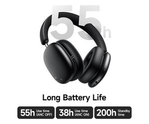HOCO W63 ANC auriculares Bluetooth con cancelación activa de ruido Control por aplicación deportes auriculares de música Hifi aire con micrófono sobre la oreja Plata