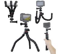 Hocoder Trípode flexible para cámara compatible con GoPro Hero 12, 11, 10, 9, trípode flexible de rotación de 360°, soporte de montaje para vlogging