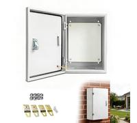 Hocomay Caja de distribución de acero inoxidable, 40 x 30 x 20 cm, resistente al agua, distribuidor eléctrico montado en la pared exterior, con cerradura estable y junta impermeable