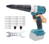 Hocomay Remachadora de batería para batería Makita de 18 V-21 V, juego de tuercas de remache portátil para remaches de acero inoxidable de 2,4-5 mm, herramienta de remachado eléctrico sin escobillas