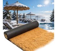 Hocomay Techo de césped artificial, palapa sintética, palapa de paja sintética, material de balas de heno, rollo de palapa amarilla, resistente a la intemperie, pajilla de estilo mexicano, mejorada y