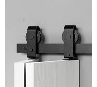 HOCONNIE 9FT/274cm Corredera de Granero Biplegable Kit de Herrajes para Puerta kit de puerta de granero Guía para puerta corredera para 2 Puertas