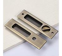HOCONNIE Cerradura para Puertas Correderas Manilla para Puerta de Bolsillo con Llave Manilla Invisible para Puertas Empotradas 160mm Bronce