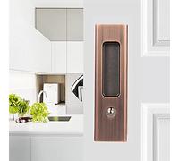 Hoconnie Cerradura para Puertas Correderas Manilla para Puerta de Bolsillo con Llave Manilla Invisible para Puertas Empotradas 160mm Bronce Rojo