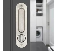 HOCONNIE Cerradura para Puertas Correderas Manilla para Puerta de Bolsillo con Llave Manilla Invisible para Puertas Empotradas 173mm Plateado
