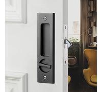 HOCONNIE Cerradura para Puertas Correderas Manilla para Puerta de Bolsillo con Llave Manilla Invisible para Puertas Empotradas 160mm Negro
