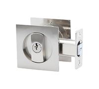HOCONNIE Manilla para Puerta de Bolsillo con Llave Cerradura de Puerta Corredera Cerradura Puerta Corredera 66mm Plateado