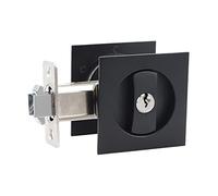 HOCONNIE Manilla para Puerta de Bolsillo con Llave Cerradura de Puerta Corredera Cerradura Puerta Corredera 66mm Negro