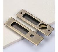 HOCONNIE Manillas de Puerta con Cerradura sin Llave Cerradura Invisible Puerta Corredera Cierre Puerta Corredera Cerradura Puerta Madera Interior 160mm (Bronce)