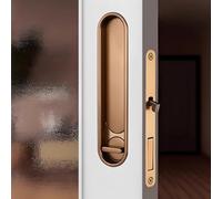 Hoconnie Tirador de puerta empotrada corredera, cerradura de puerta corredera y tirador invisible, cerradura de puerta empotrada oculta con tirador de borde oculto, cerradura de mortaja 154 mm (Cobre)