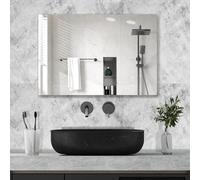 Hocosyme Calefactor Infrarrojo Espejo 600W, Calefactor Infrarrojo Espejo Baño con Mando a Distancia 100x60 CM,con Protección Contra Sobrecalentamiento - WIFI (Tuya Smart) - TÜV.