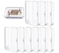 HOCUCHELAND 10 Piezas Caja Para Cartas, Caja Cartas con Tapa, Transparente Estuche De Vacío, Juego para Organizadores y Almacenamiento, 10,5x7,5x2,5 cm