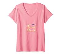 Hocus Pocus, Bruja mágica de Halloween, Camiseta Cuello V, Mujer, Rosado, L
