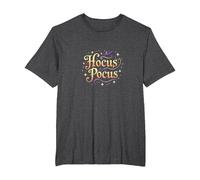 Hocus Pocus, Bruja mágica de Halloween, Camiseta, Hombre Tallas Grandes, Jaspeado Oscuro, 2X Alto
